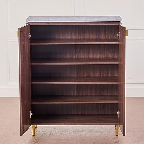 Image of Home Centre Roger 15 Pairs Shoe Cabinet - Brown