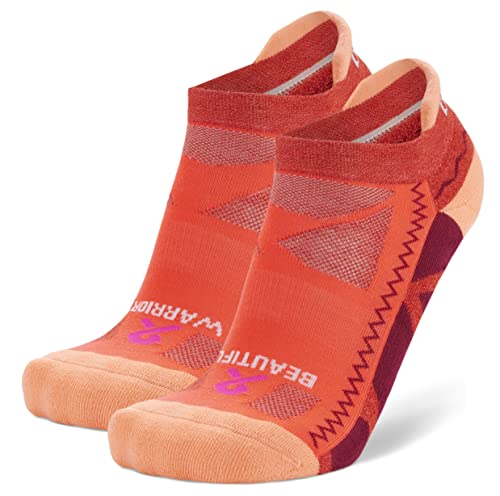 Image of Balega Grit and Grace Women's Arch Support Performance No-Show Athletic Running Socks, Beautiful Warrior Pink /Peach, Small
