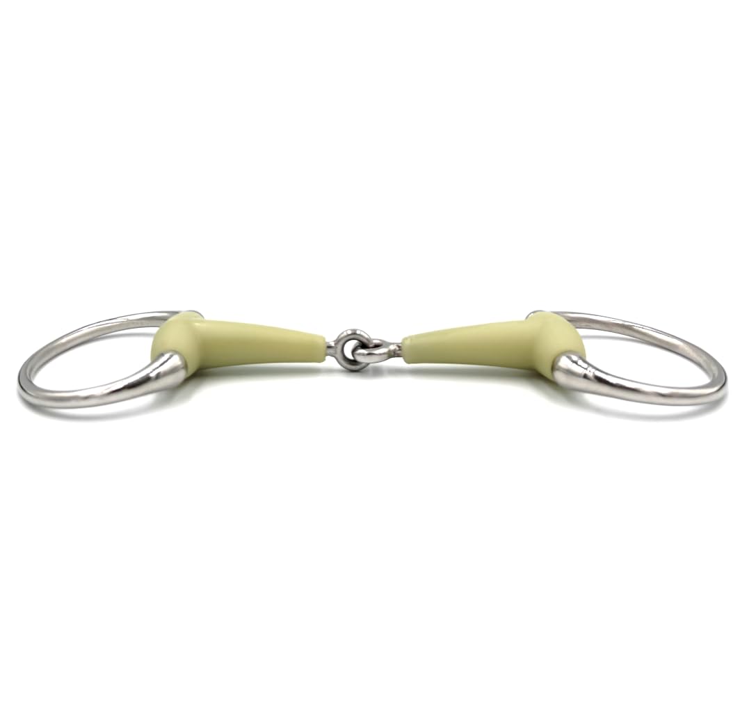 Mors ES0016 Mors à tête d'olive simple cassé avec goût pomme en acier inoxydable Diamètre de l'anneau 72 mm Épaisseur 19 mm (11,5 cm)