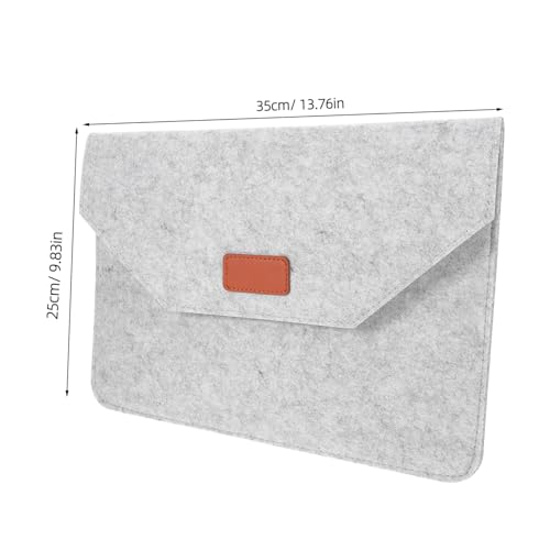 Funda para portátil de fieltro gris claro miniatura 4