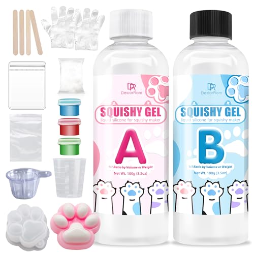 Liquid Silicone for Taba Squishy Kit - 7oz Super Soft Silicone Rubber, Fast Cure All-in-One Kit for Cat Paw Casting, Stress Relief Hamster Molding, Decompression Gift, DIY Craft for Enthusiasts