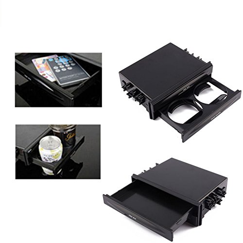 Car Storage Box, Universal Car Auto Double Layer Radio Pocket Drink Cup Holder Dvd Cd Audio Conversion Storage Box, 1 Din Install Size #TOP1