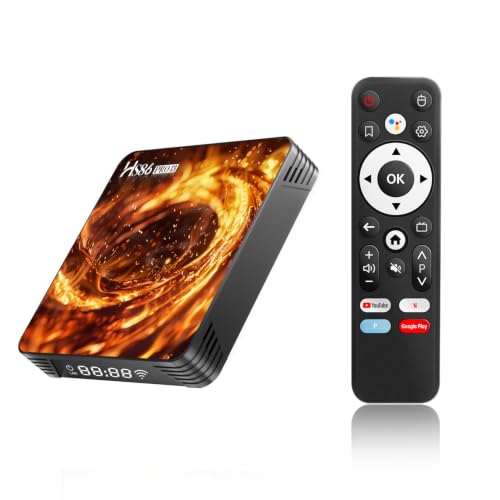 HS86 PRO13 TV Box Android 14.0 2026 New Android Box RK3528 4GB 64GB Support 4K 8K WiFi 6 2.4G/5.8G Dual-Band WiFi HDR10+ 100M Ethernet BT 5.0 Internet TV Box Smart with Bluetooth Voice Remote Control