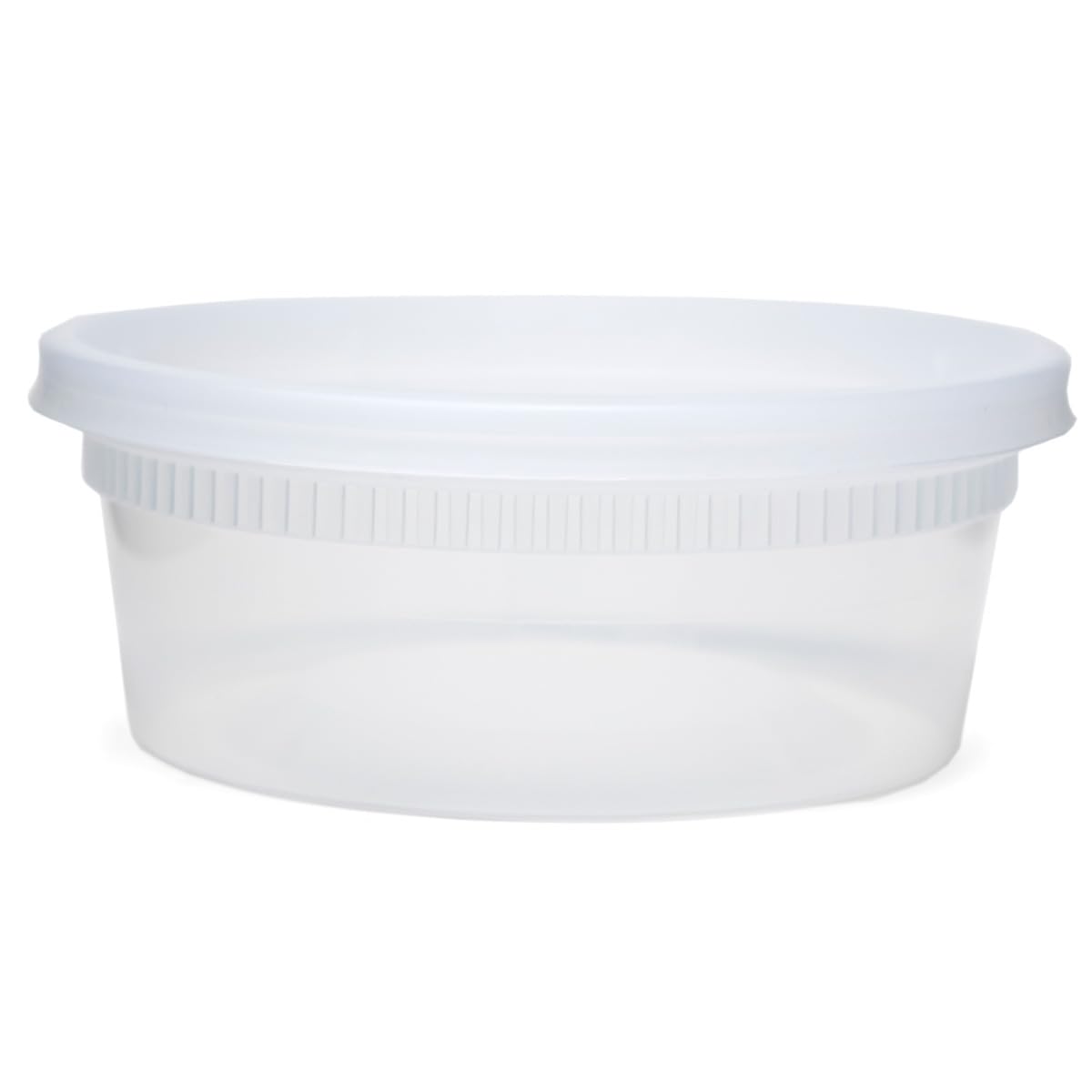 Set of 4 Newsprint YL2508 Detainer Clear Round Deli Container Combo Pack 240/CS, 8 oz.