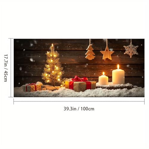 Vinilo para ventana con árbol navideño y decoración miniatura 3