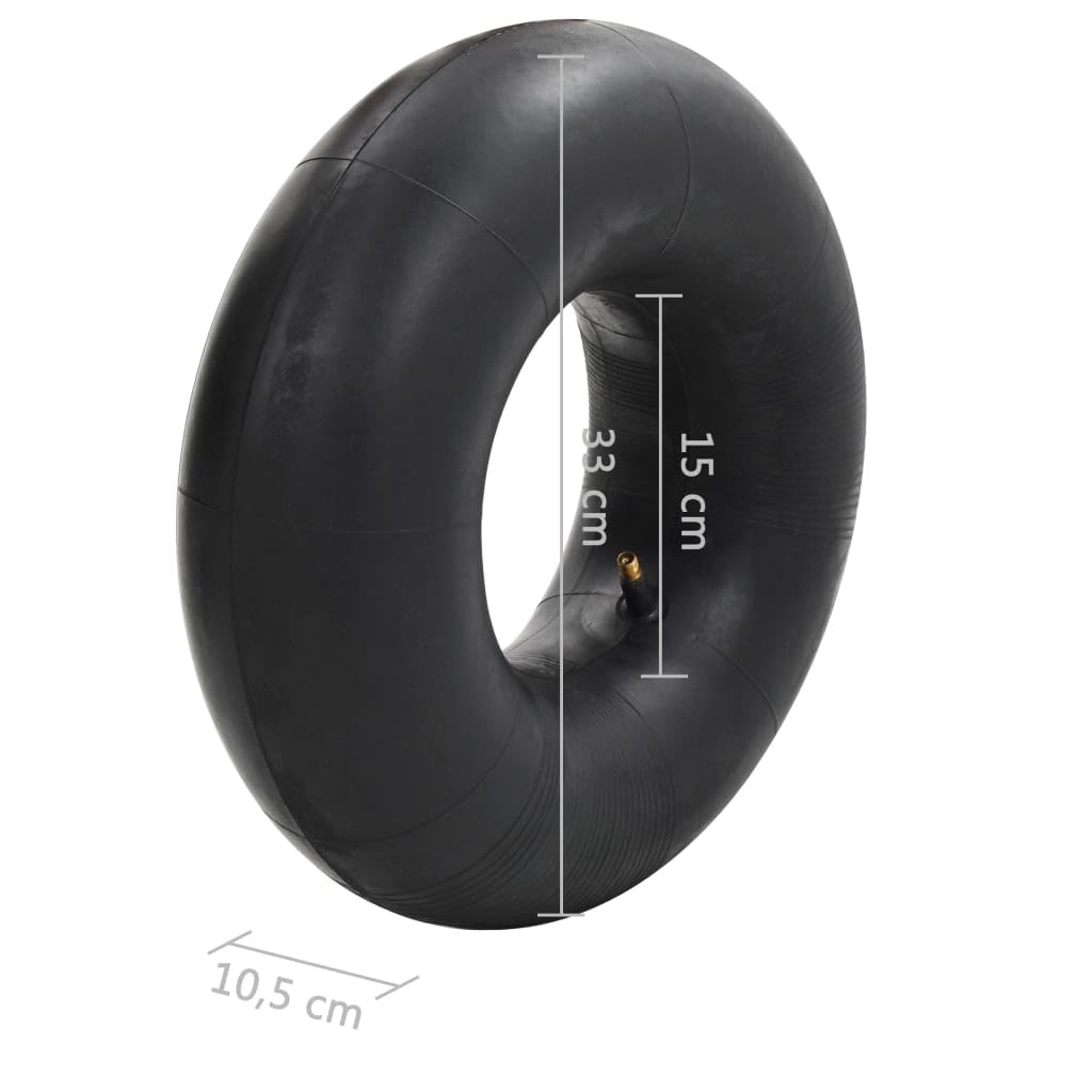4-teiliges Schubkarrenreifen Schlauch Set 15x6.00-6 4PR Vollgummi Ersatzrad mit 2 Ventilen 160 kg für Sackkarren Handkarren Garten Hof Baustelle