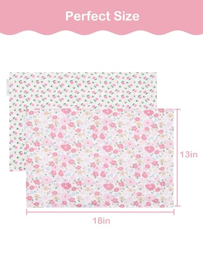 Image of ALVABABY Toddler Pillowcases 2 Pack Organic Cotton Fit 13 inchx 18 inch or 12 inchx16 inch Kids Pillow Cover Envelope for Girl Boy Travel(Pillowcase Only)