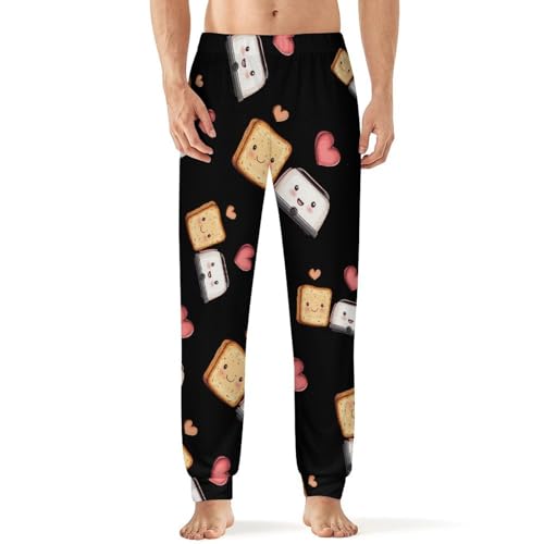 Toast And Toaster Cute Mens Pajama Pants Soft Sleep Lounge Pants Pj Bottoms