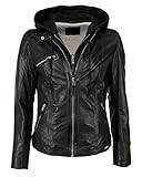 leicht taillierter Passform MUSTANG Damen Lederjacke 3102054 Schwarz S