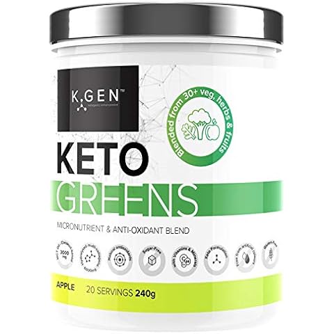 K-GEN™ Keto Greens Collagen Powder Superfood Micronutrient & Anti-oxidant Blend | Multi-Collagen & MCT's with 30+ Veg, Herbs & Fruits | Immune, Health & Fat Loss (Apple) Cover