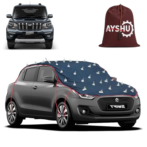 Image of AYSHU Water-Resistant Spike Car Cover for Mahindra Scorpio - Protects from Dogs, Monkeys, Dust, Sunlight & UV - Full Roof Universal Fit