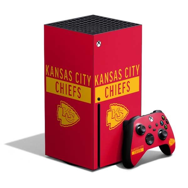 Skinit Decal Gaming Skin Compatible with Xbox Series X Bundle - Officially Licensed NFL Kansas City Chiefs Red Performance Series Design
