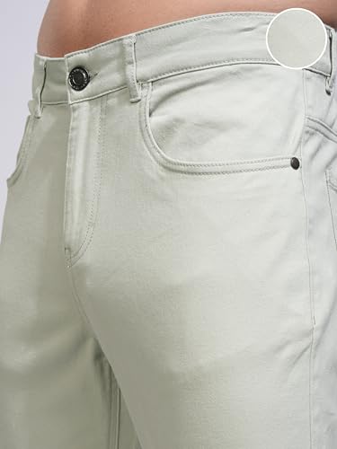 Image of Highlander Men's Tapered Fit Chinos Trousers | Strachable | Solid Trousers | Casual Trousers| Mid-Rise| Trouser | Chinos