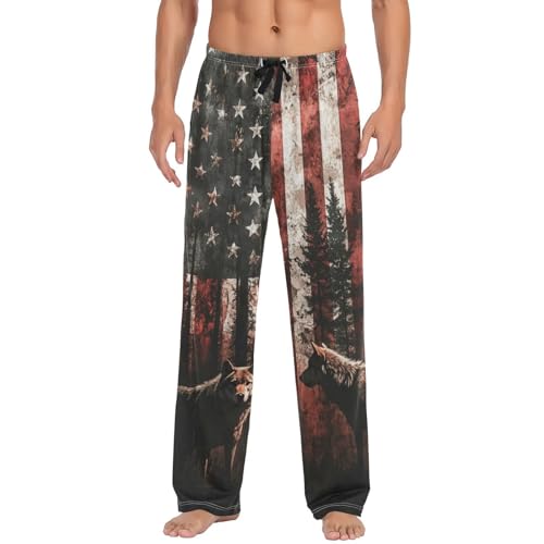 Pajama Pants for Men Flag Dragon Pajama Bottoms Lounge Pants