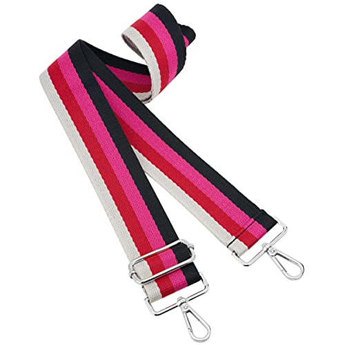 Image of Silvery Buckles Wide Shoulder Strap Adjustable Replacement Belt Crossbody Canvas Bag Handbag