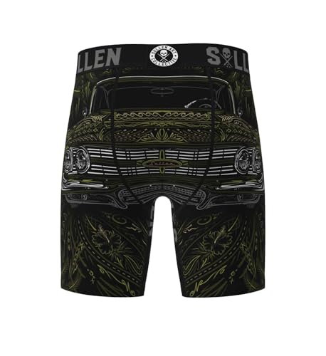 Sullen Men's Pinned Boxer 420 Capsule Tattoo Lifestyle Graphic Shorts Black4