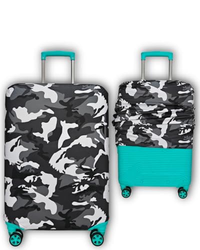 Image of Army Printed Luggage Cover for Traveling Bag & Suitcase - Stretchable & Scratchproof Trolley Protector with Velcro Lock & Lightweight Washable Material(Suitcase Not Included, Only Cover in Product)