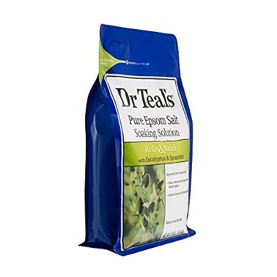 Dr Teal's Salt Bath Variety Gift Set (2 Pack, 3lbs Ea.) - Relax & Relief Eucalyptus & Spearmint, Melatonin Sleep Soak - Essential Oils Blended with Pure Epsom Salt & Melatonin - Promotes Better Sleep