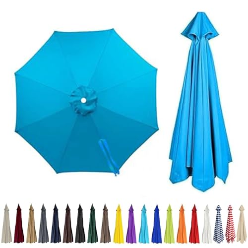 Patio Umbrella Replacement Canopy Market Umbrella Top Outdoor Umbrellas Covers with 6/8 Ribs Waterproof Fade-Resistant for Garden Deck Backyard Pool(M 6 Ribs-6.6FT)