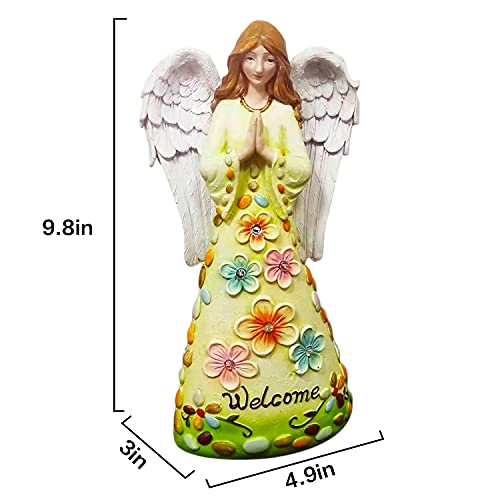 Yazjiwan Solar Garden Light Outdoor, Angel Statues With Colour Changing Lights Decoration, Waterproof Resin Angel Figurine Led Lights For Patio,Yard, Lawn,Walkway,Tabletop,Ground Ornament Gift #TOP5
