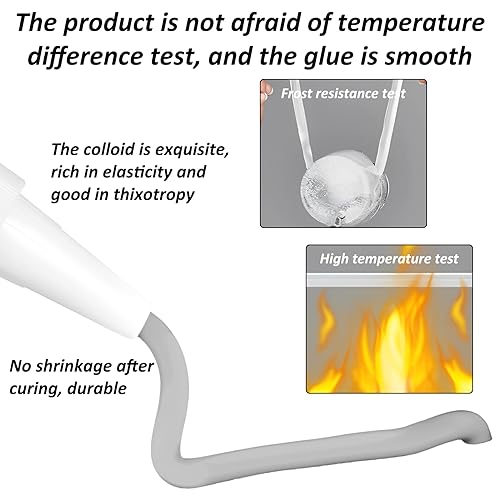 SilverChry Dichtungsmittel Silikon, Hochtemperatur Silikon, Silikon Dichtmasse, Hochtemperaturbeständig Bis + 350°C; Dichtsilikon Keine Störende Geruchsabgabe; 85 g Tube