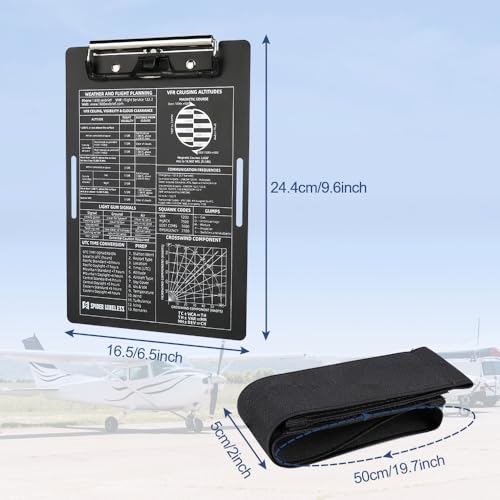 Pilot Aluminum VFR Kneeboard con clip metálico y soporte para bolígrafo miniatura 2