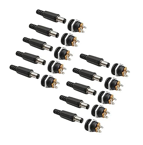 Image of 15 Pairs CCTV DC Power Connectors, 5.5mm x 2.1mm Male Female Screw Terminal Adapter Set, Solderless Barrel Jack for Security Camera, DVR & LED Strip Lighting