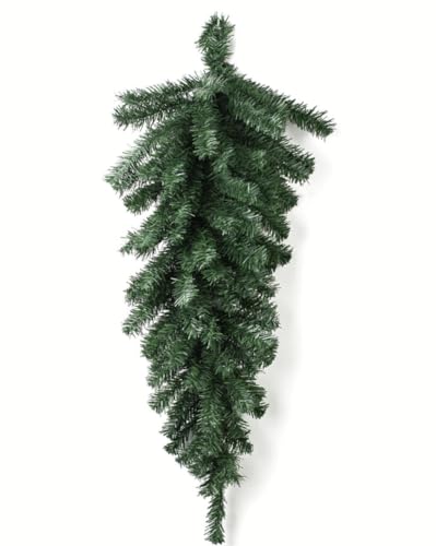 Craig Bachman Teardrop Swag, 36 Inch Length, 18 Inch Width, 90 Wired PVC Tips, Green