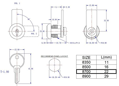 Westway Locks 7/8" Disc Tumbler Cam Lock – Premium Lock With 2 Keys, 1 1/4" Cam And Offset Cam Lock - Cabinet Lock, Drawer Lock, Rv Compartment Lock, File Cabinet Lock #TOP6