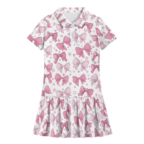 Girls Short Sleeve Tennis Dress Quick Dry Activewear Pleated Athletic Dress Golf Outfits4