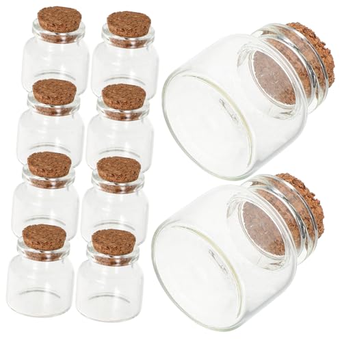 BESPORTBLE 10ML Baby Tooth Souvenir Storage Vials 10-Piece Set Glass Keepsake Bottles for Baby Teeth and Hair Lid for Memory Preservation and Collection
