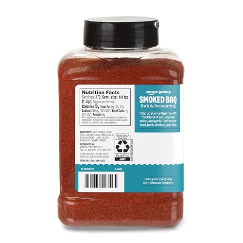 Image of Amazon Grocery, Smoked BBQ Rub & Seasoning, 25 Oz