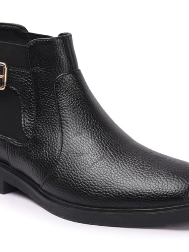 Image of Carlton London Men's Chelsea Comfortable Round Toe Boot with Buckle