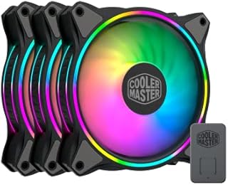 Cooler Master MasterFan MF120 Halo 3in1 Duo-Ring ARGB 3-Pin Fan, 24 Independently LEDS, 120mm PWM Static Pressure Fan, Absorbing Pads for Computer Case & Liquid Radiator