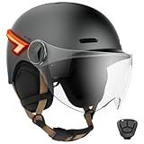 CASR Glow - Casque LED pour Vélo & Trottinette - Visière XL & Cache-Oreilles Amovibles, ...