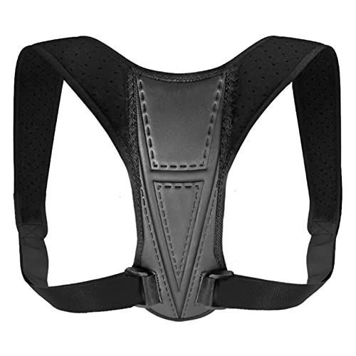 Corrector de postura lumbar ajustable cinturón hombros negro talla M