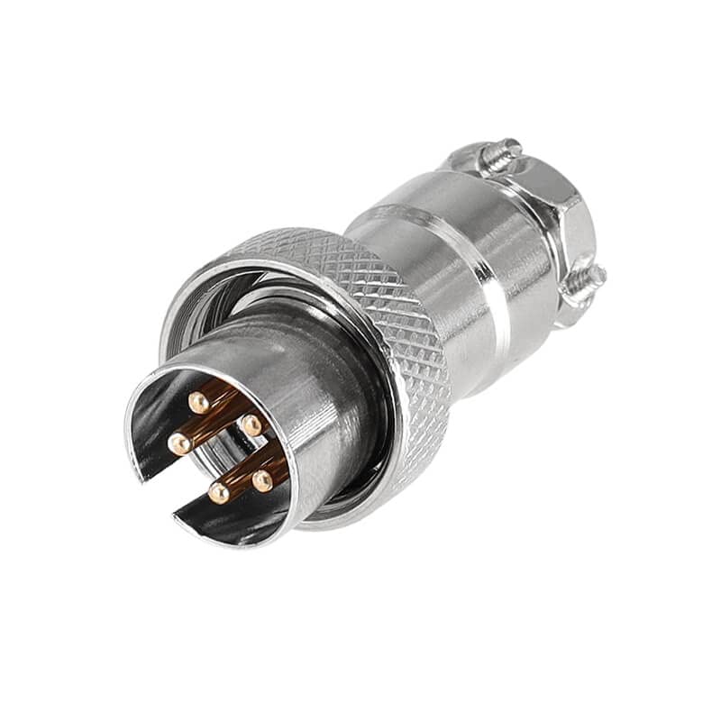 Connettore Aviazione GX16 Maschio A 5 Pin Invertito, Fissaggio A Vite, Per Cavi E Installazioni Fai-da-te