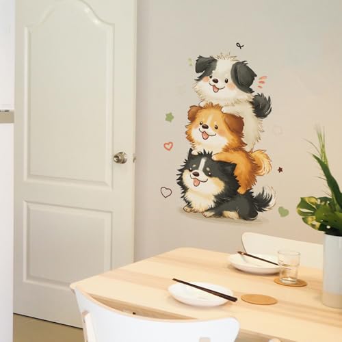 Vinilos decorativos perros adorables Achang Pegatinas de pared miniatura 4