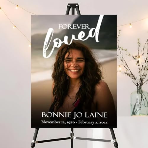 Personalized Modern Minimalist In Loving Memory Welcome Sign, Funeral Welcome Sign with Photo, Memorial Picture Board, Memorial Sign, Celebration Of Life Decoration, Memorial Decorations #21