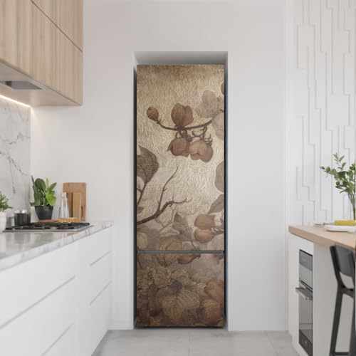 Décoration couvrant entièrement le réfrigérateur motif fleurs 180cm