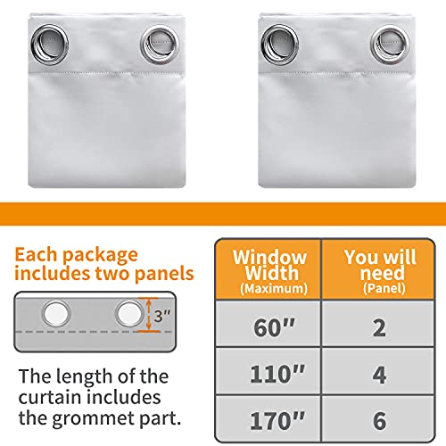 Image of YoungsTex Short Room Darkening Curtains 40 Inches Length for Kitchen - Thermal Insulated with Grommet Top Blackout Window Curtains for Bedroom 2 Panels, 42 x 40 Inch, Greyish White