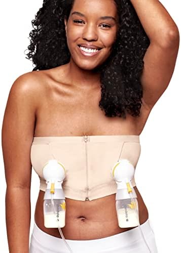 Medela Hands Free Pumping Bustier | Easy Expressing Pumping Bra with Adaptive Stretch