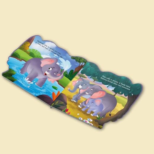 Image of My First Board Book Animals (Set of 5 Books) - Monkey, Cow, Dog, Elephant, Cat - Die-Cut Board Book for Kids - Shaped Board Books - Age 2+