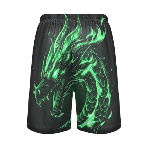 Angry Green Dragon Pajama Shorts for Mens Pjs Bottoms Sleep Shorts Lounge Wear Pants with Pocket2