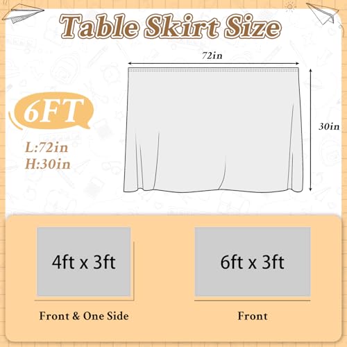 Image of 6FT Black and White Checkered Table Skirt Teacher Desk Skirt for Classroom Rectangle Back to School Tablecloth for Race Car Birthday Party Decorations Kindergarten Office Dorm Bookcase Cabinet