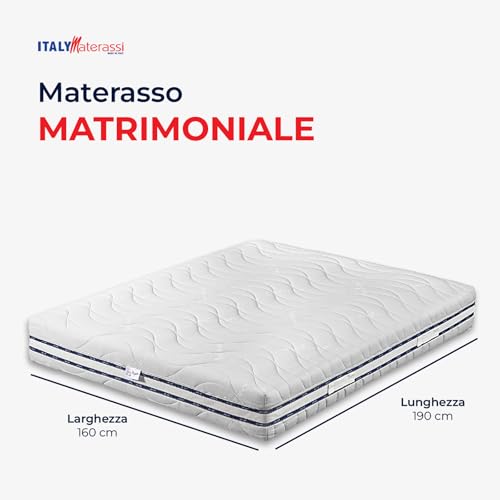 Materasso 160x190 molle insacchettate e Memory 7 zone. Materasso 1600 molle indipendenti semirigido, tessuto trapuntato Sfoderabile, DETRAIBILE DISP. MEDICO. Cuscini FIOCCO memory PROMO – MED3.1 H24 - 3