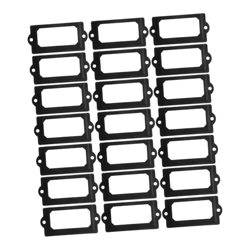 Housoutil 50 セット ファイル カード タグ ホルダー ファイル キャビネット ラベル ホルダー アンティーク 引き出し ラベル アイアン