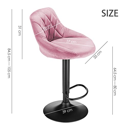 TUITUI Set di 2 Sgabelli da Bar Velluto, Sgabello
