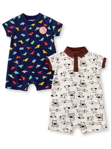 Image of TuddyBuddy 100% Cotton Romper /Jumpsuit /Bodysuit Set for Baby (Pack of 2 Playsuits)