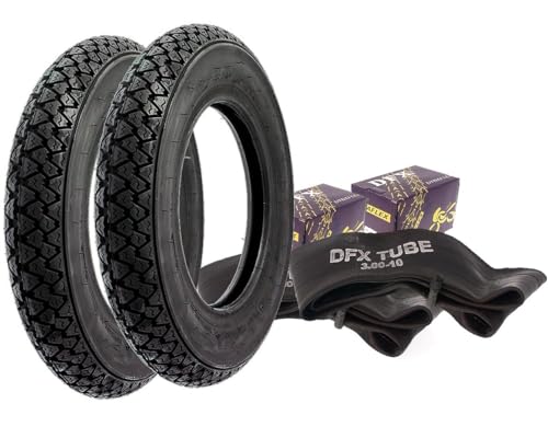 2EXTREME 2X Reifen 3.00-10 + Schlauch VEE Rubber VRM054 Roller kompatibel für Piaggio Vespa PK XL ET3